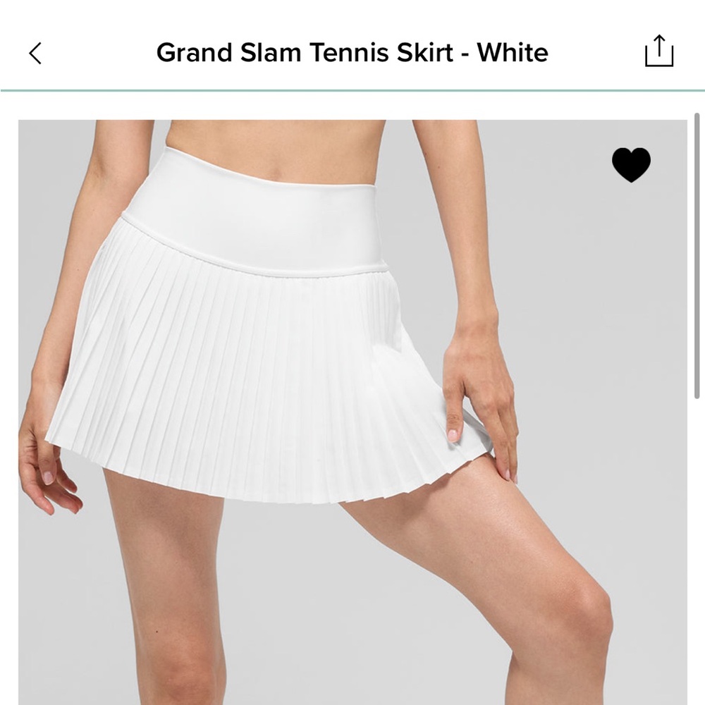Alo Yoga Grand Slam Classic White Pleated Mini Skirt - Women's
